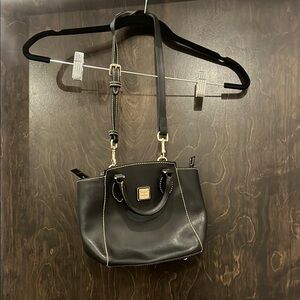 Dooney & Bourke Black Satchel with Contrast Stitching